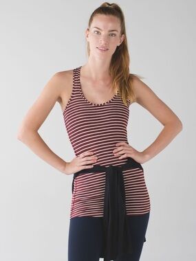 Lululemon Cool Racerback Tank
West2east Stripe Heathered Bordeaux Drama Size 4